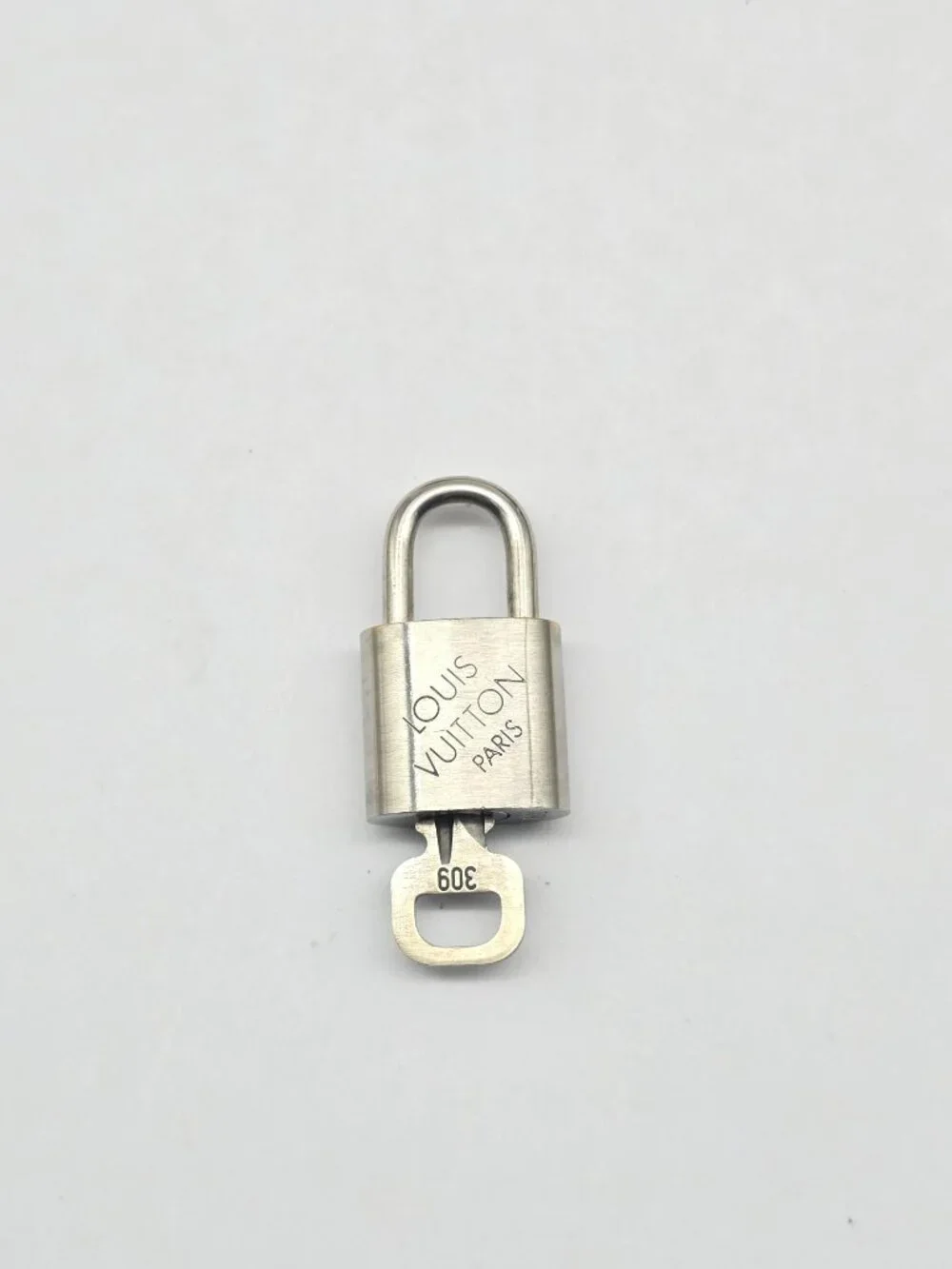 Authentic Louis Vuitton Silver Padlock & Key Set – Made in France #309